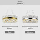 GobekUsa Crystal LED Pendant Light Chrome/Gold Luxury Chandelier for Kitchen Living Room.