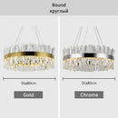 GobekUsa Crystal LED Pendant Light Chrome/Gold Luxury Chandelier for Kitchen Living Room.