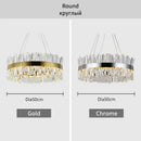 GobekUsa Crystal LED Pendant Light Chrome/Gold Luxury Chandelier for Kitchen Living Room.