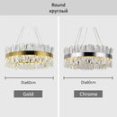 GobekUsa Crystal LED Pendant Light Chrome/Gold Luxury Chandelier for Kitchen Living Room.