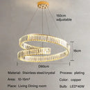 GobekUsa Crystal LED Pendant Lights: Modern Luxury Chandelier for Living and Dining Rooms