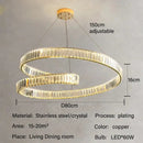 GobekUsa Crystal LED Pendant Lights: Modern Luxury Chandelier for Living and Dining Rooms