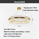 GobekUsa Crystal LED Ring Chandelier: Modern Home Lighting Fixture