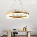 GobekUsa Crystal LED Ring Chandelier: Modern Home Lighting Fixture