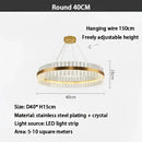 GobekUsa Crystal LED Ring Chandelier: Modern Home Lighting Fixture