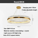 GobekUsa Crystal LED Ring Chandelier: Modern Home Lighting Fixture