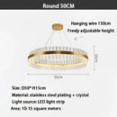 GobekUsa Crystal LED Ring Chandelier: Modern Home Lighting Fixture