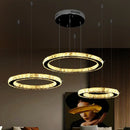 GobekUsa Crystal LED Ring Chandelier for Luxe Living Spaces