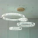 GobekUsa Crystal LED Ring Chandelier - Luxury Villa Stair Pendant Fixture