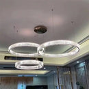 GobekUsa Crystal LED Ring Chandelier - Luxury Villa Stair Pendant Fixture