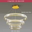 GobekUsa Crystal LED Ring Chandelier - Luxury Villa Stair Pendant Fixture