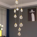 GobekUsa Crystal LED Stair Slinglight for Nordic Living Room, Villa, and Restaurant