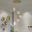 GobekUsa Crystal LED Stair Slinglight for Nordic Living Room, Villa, and Restaurant