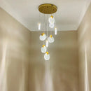 GobekUsa Crystal LED Stair Slinglight for Nordic Living Room, Villa, and Restaurant