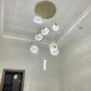 GobekUsa Crystal LED Stair Slinglight for Nordic Living Room, Villa, and Restaurant