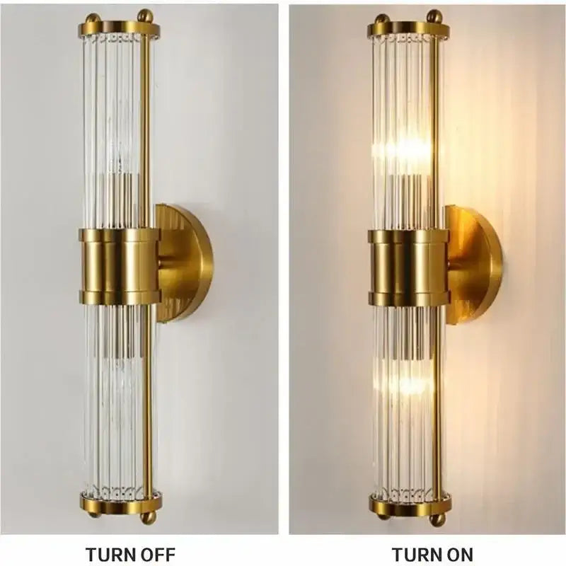 GobekUsa Crystal LED Wall Lamp: Single & Double Head Modern Bedside Background Light, photo 5 of 9