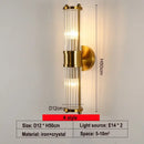 GobekUsa Crystal LED Wall Lamp: Single & Double Head Modern Bedside Background Light