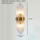 GobekUsa Crystal LED Wall Lamp Stainless Steel Sconces for Bedroom Dining Room