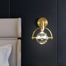 GobekUsa Translucent Crystal LED Wall Lamp with Modern Gold Finish and Beveled Design