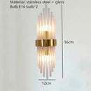 GobekUsa Crystal LED Wall Lamp Stainless Steel Sconces for Bedroom Dining Room