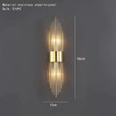 GobekUsa Crystal LED Wall Lamp Stainless Steel Sconces for Bedroom Dining Room