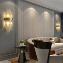 GobekUsa Crystal LED Wall Lamp Stainless Steel Sconces for Bedroom Dining Room