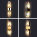 GobekUsa Crystal LED Wall Lamp Stainless Steel Sconces for Bedroom Dining Room