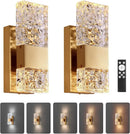 GobekUsa Crystal LED Wall Light Remote Control Dimmable 3000K 6000K for Bedroom Hallway