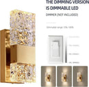 GobekUsa Crystal LED Wall Light Remote Control Dimmable 3000K 6000K for Bedroom Hallway