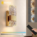 GobekUsa Crystal LED Wall Light Remote Control Dimmable 3000K 6000K for Bedroom Hallway