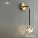 GobekUsa Crystal LED Wall Sconce Copper Light Fixture for Modern Luxury Home Decor
