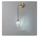 GobekUsa Crystal LED Wall Sconce Copper Light Fixture for Modern Luxury Home Decor
