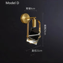 GobekUsa Crystal LED Wall Sconce Copper Light Fixture for Modern Luxury Home Decor
