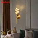 GobekUsa Crystal LED Wall Sconce Copper Light Fixture for Modern Luxury Home Decor
