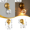 GobekUsa Crystal LED Wall Sconce Fixture - Modern Luxury Copper Ceiling Light for Home Decor
