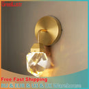 GobekUsa Crystal LED Wall Sconce Fixture - Modern Luxury Copper Ceiling Light for Home Decor