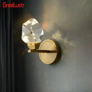 GobekUsa Crystal LED Wall Sconce Copper Light Fixture for Modern Luxury Home Decor