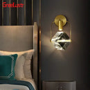 GobekUsa Crystal LED Wall Sconce Copper Light Fixture for Modern Luxury Home Decor