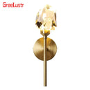 GobekUsa Crystal LED Wall Sconce Copper Light Fixture for Modern Luxury Home Decor