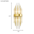 GobekUsa Golden Crystal Layered Sconce Light for Living Room - Modern Wall Mounted Lamp (2 Lights)