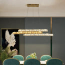 GobekUsa Gold Linear Island Pendant Light with Crystal Accents and LED Minimalist Design