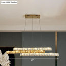 GobekUsa Gold Linear Island Pendant Light with Crystal Accents and LED Minimalist Design