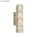 GobekUsa Clear Crystal Linear Wall Light Fixture - Modernist 2/3/4 Lights Sconce for Dining Room