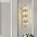 GobekUsa Clear Crystal Linear Wall Light Fixture - Modernist 2/3/4 Lights Sconce for Dining Room