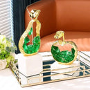 GobekUsa Crystal Metal Fruit Sculpture Set Home Decoration