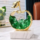 GobekUsa Crystal Metal Fruit Sculpture Set Home Decoration
