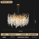 GobekUsa Crystal Money Tree Chandelier - Modern LED Suspension Light for Luxury Living Areas