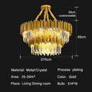 GobekUsa Crystal Oval Ceiling Chandelier LED Lights Bedroom Living Room Lighting
