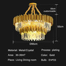 GobekUsa Crystal Oval Ceiling Chandelier LED Lights Bedroom Living Room Lighting