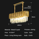 GobekUsa Crystal Oval Ceiling Chandelier LED Lights Bedroom Living Room Lighting
